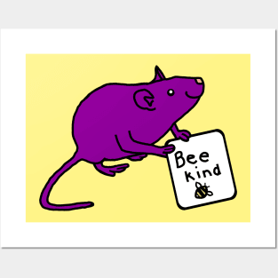 Purple Rat Be Kind Posters and Art